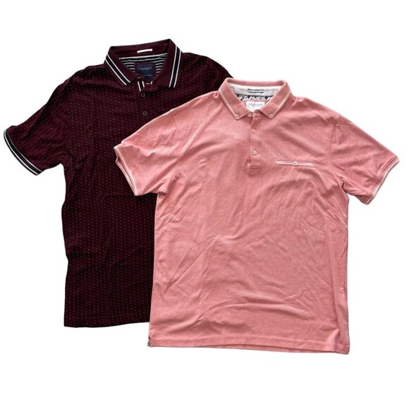 NEW DENIM & FLOWER Ricky Singh Bundle (2) Short Sleeve Polo Shirts MEN'S L - Picture 2 of 11